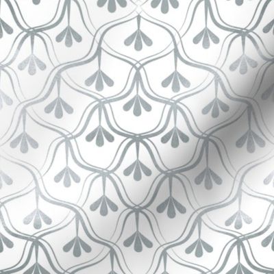 Decorative Christmas pattern // small scale // white and silver