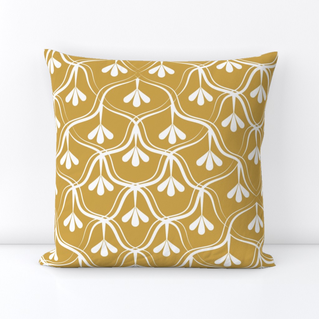 Decorative Christmas pattern // normal scale // white and yellow