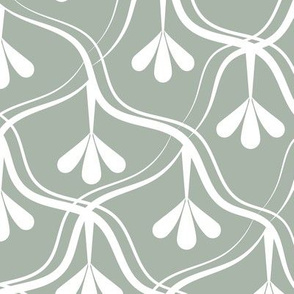 Decorative Christmas pattern // normal scale // white and green