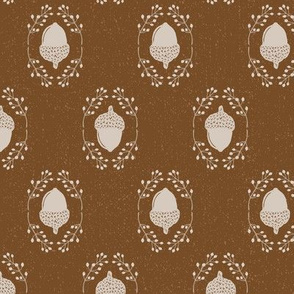  Brown + Cream Autumn Acorn + Rosehip Textured Damask // Sing for Your Supper Modern Farmhouse Collection // Autumn Edition