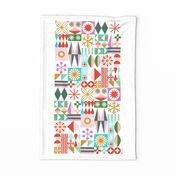 Santa's Workshop Tea Towel* || midcentury christmas