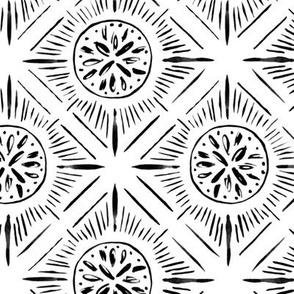 Diamond Sunburst - Black and White