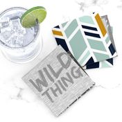 Wild Thing Safari Quilt - grey, navy, mint, gold