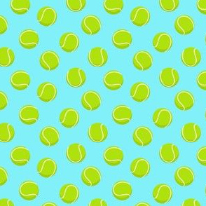 (small scale) tennis ball on light blue C18BS