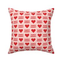 sweet heart - valentines- red on pink