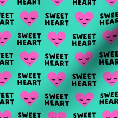sweet heart - valentines- teal