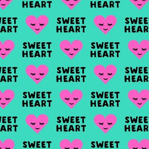 sweet heart - valentines- teal