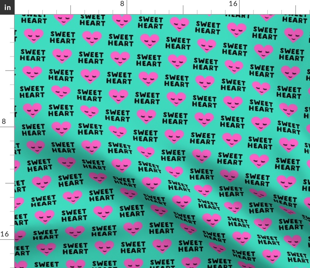 sweet heart - valentines- teal