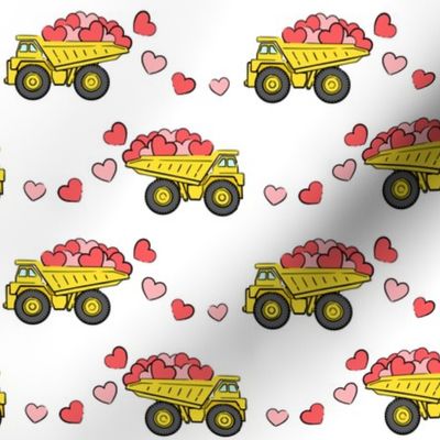 tons of love - valentines day- trucks with hearts - white p