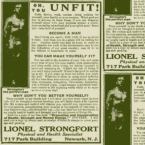 Oh You Unfit, Flabby, Weak Do-Nothing Man 1918 Ad