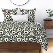 Floral Anemones Charcoal Large