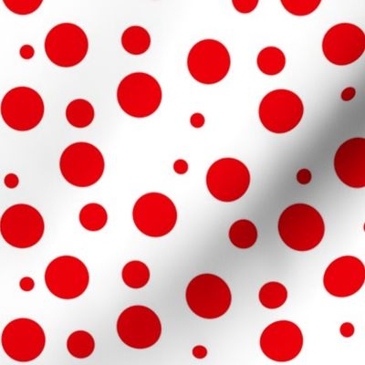 Red Polka Dots on White - LG
