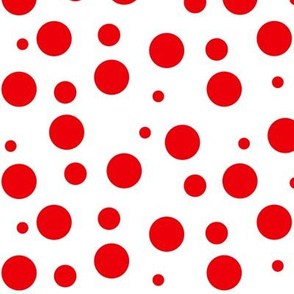 Red Polka Dots on White - LG