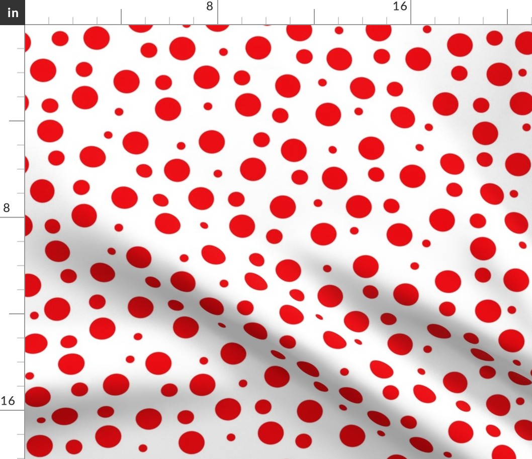 Red Polka Dots on White - LG