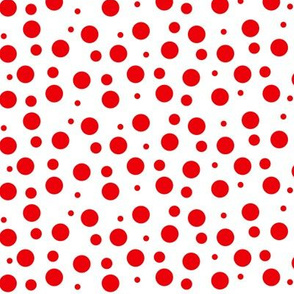 Red Polka Dots on White - SM