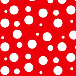 White Polka Dots on Red - LG