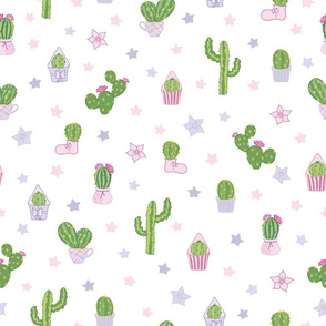 Colorful Cacti Tea Party Pattern