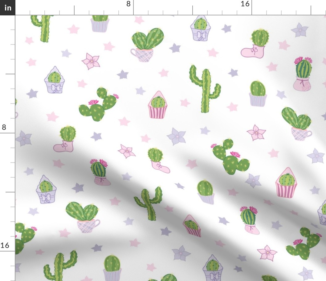 Colorful Cacti Tea Party Pattern