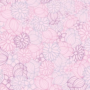 Pink, Purple And Blue Floral Pattern