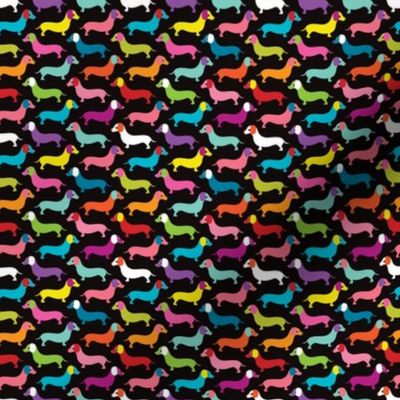 Retro dogs dachshund illustration pattern SMALL