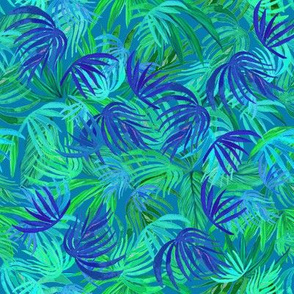 Palm leaf tropical vacation, watercolor neon 