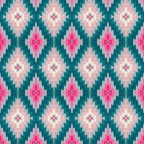 kilim pink and teal blue Moroccan