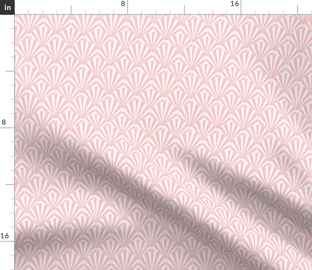 Art Deco Pattern // Pink shell, Art deco fan, scallop
