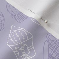 Cacti and Teacups Purple Textured Pattern