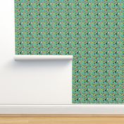 tiki hula dancer greyhound fabric - dog, dog fabric, greyhound fabric, dog breeds fabric, tropical palm tree fabrics, cute dog design - turquoise