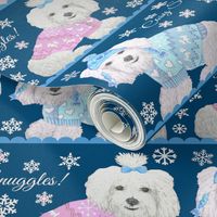 Christmas dogs , Maltese dogs in Fair isle  jumpers