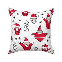 Origami decoration stars seasonal geometric december holiday and santa claus print design red black and white JUMBO