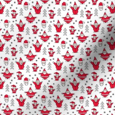 Origami decoration stars seasonal geometric december holiday and santa claus print design red black and white XS
