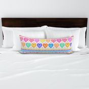 Cosy Knit with Rainbow Hearts - off white, large