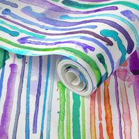 Watercolor Rainbow Paint Drips