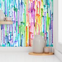 Watercolor Rainbow Paint Drips