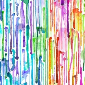 Watercolor Rainbow Paint Drips