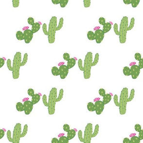Green geometrical cacti pattern