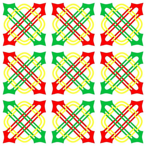 Merlins Knot Red Green White Yellow