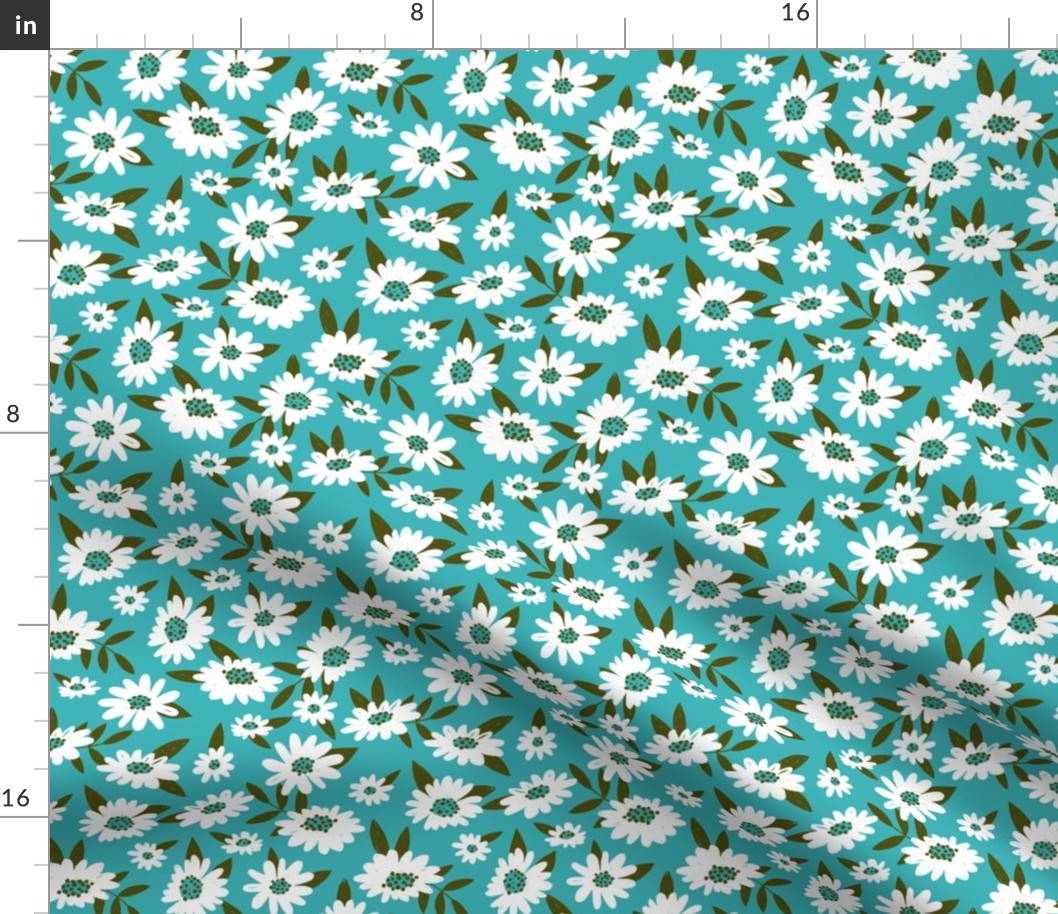 Retro Turquoise Daisy