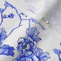 chinoiserie floral on white small scale