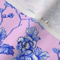 chinoiserie floral on blush small scale