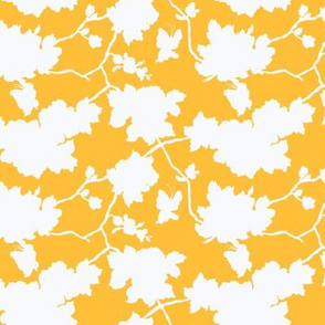 chinoiserie floral silhouette golden yellow