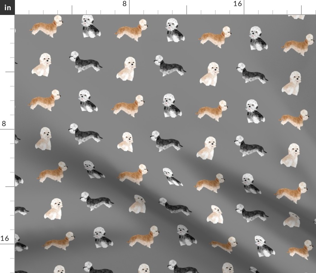 dandie dinmont terrier fabric - dandie dinmont dog fabric, cute dog fabric, dog  breed fabric, dog breed wallpaper, dandie dinmont gift wrap - grey