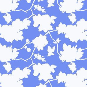 chinoiserie floral silhouette blue