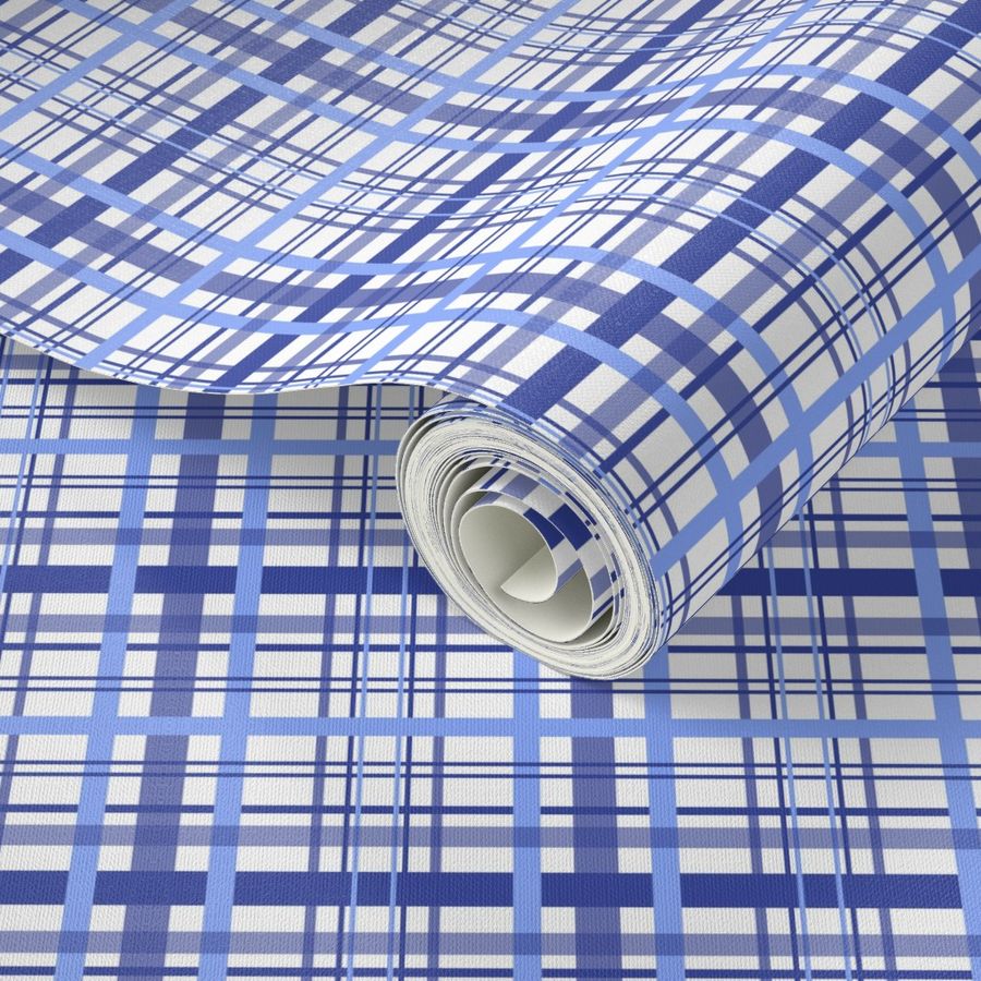 Blue Tattersall Plaid