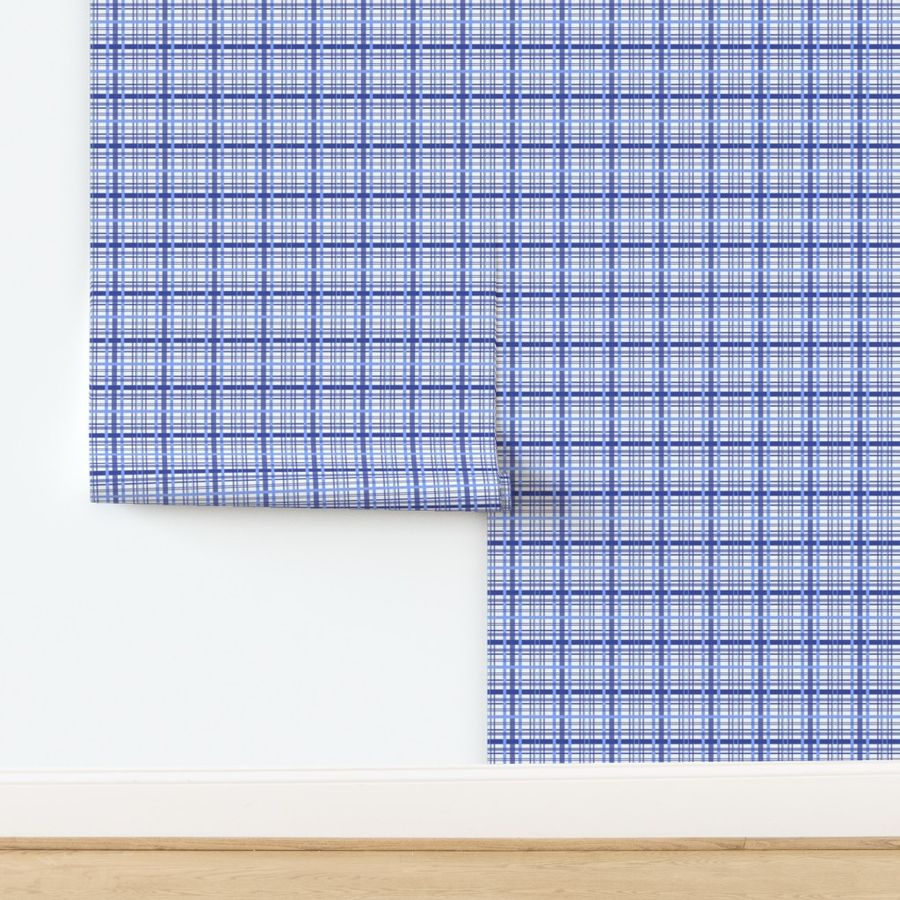 Blue Tattersall Plaid