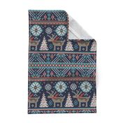 Festive Fair Isle - Navy Blue