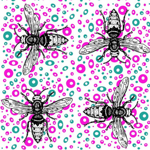 busy bees in pink and blue