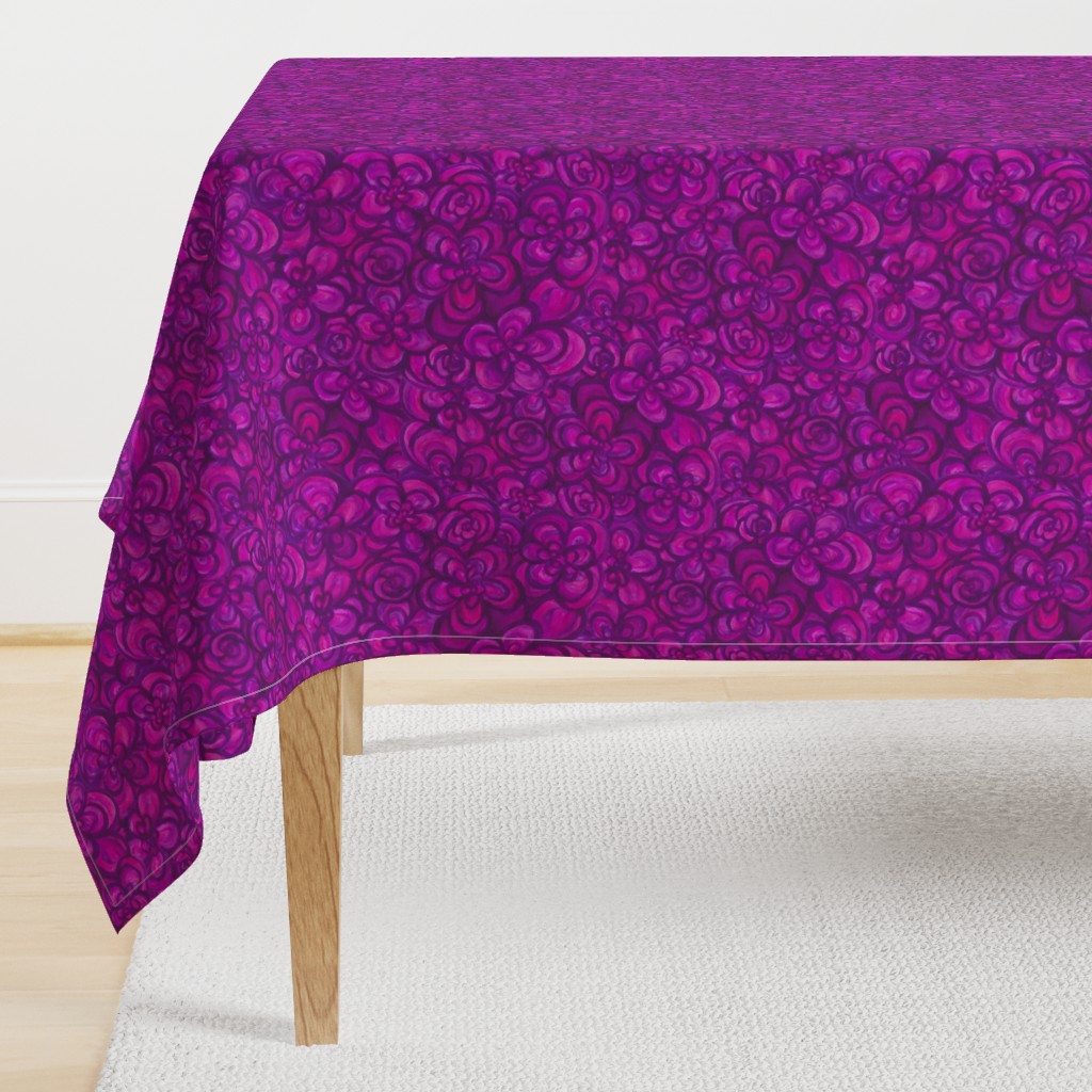 Painterly Floral Pink and Purple large scale