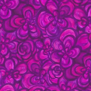 Painterly Floral Pink and Purple large scale